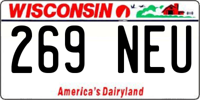 WI license plate 269NEU