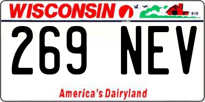 WI license plate 269NEV