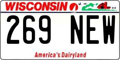WI license plate 269NEW