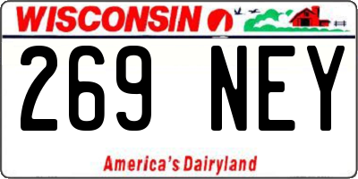 WI license plate 269NEY
