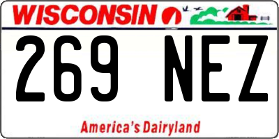 WI license plate 269NEZ