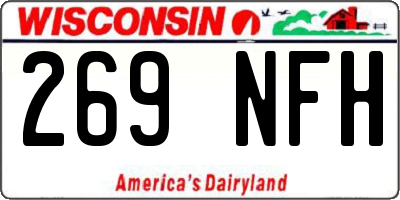 WI license plate 269NFH