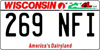 WI license plate 269NFI