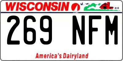 WI license plate 269NFM