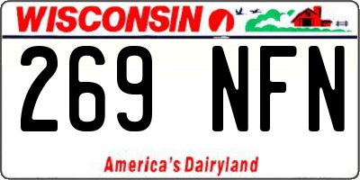 WI license plate 269NFN