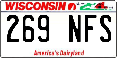 WI license plate 269NFS