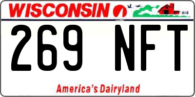 WI license plate 269NFT