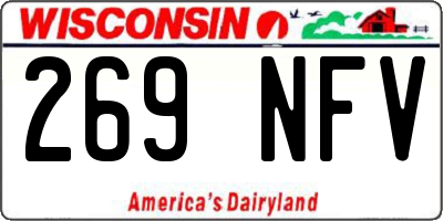 WI license plate 269NFV