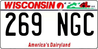 WI license plate 269NGC