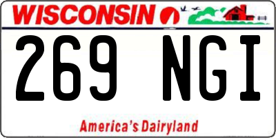 WI license plate 269NGI