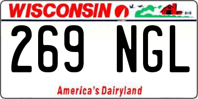 WI license plate 269NGL