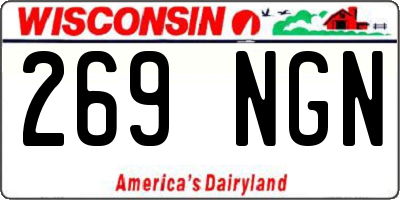 WI license plate 269NGN