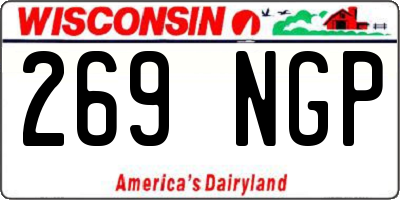 WI license plate 269NGP