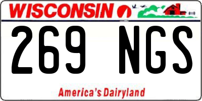 WI license plate 269NGS
