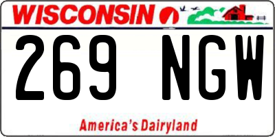 WI license plate 269NGW