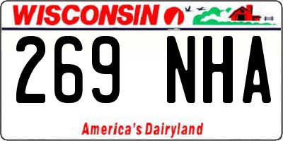 WI license plate 269NHA