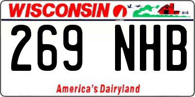 WI license plate 269NHB