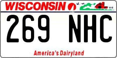 WI license plate 269NHC