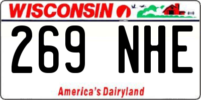 WI license plate 269NHE