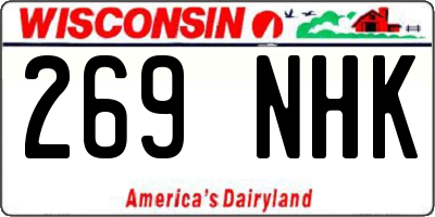 WI license plate 269NHK