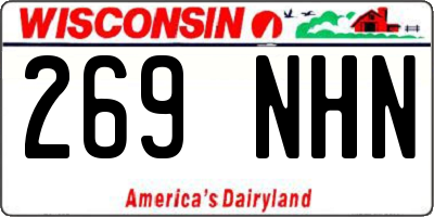WI license plate 269NHN