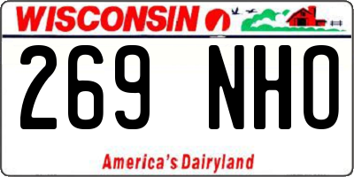 WI license plate 269NHO