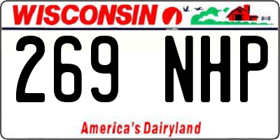 WI license plate 269NHP