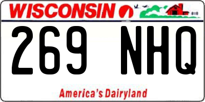 WI license plate 269NHQ