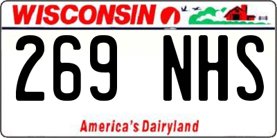 WI license plate 269NHS