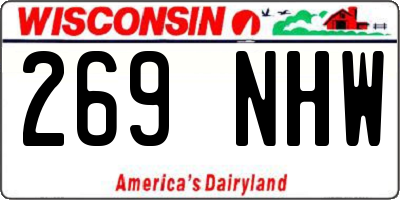 WI license plate 269NHW