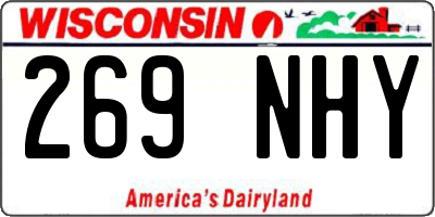 WI license plate 269NHY