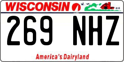 WI license plate 269NHZ