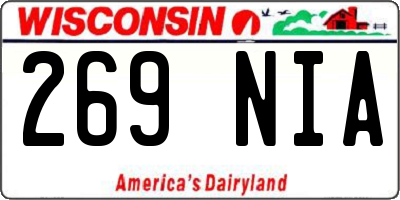 WI license plate 269NIA