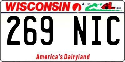 WI license plate 269NIC