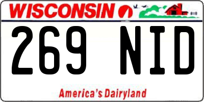 WI license plate 269NID