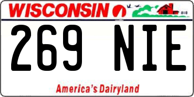 WI license plate 269NIE