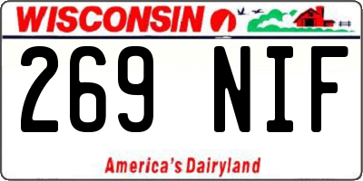 WI license plate 269NIF
