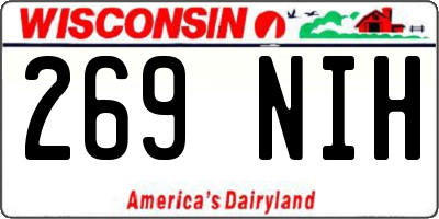 WI license plate 269NIH