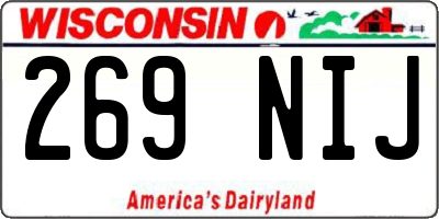 WI license plate 269NIJ
