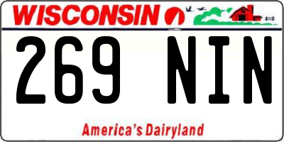 WI license plate 269NIN