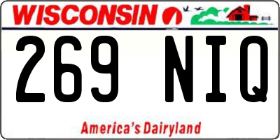 WI license plate 269NIQ