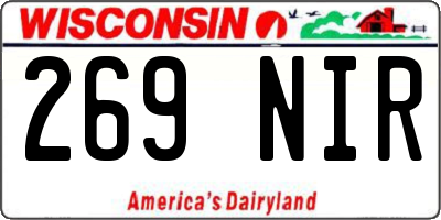 WI license plate 269NIR