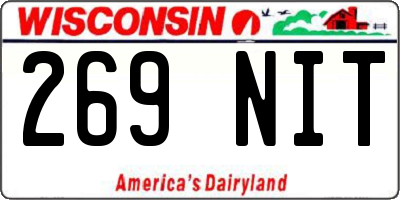 WI license plate 269NIT