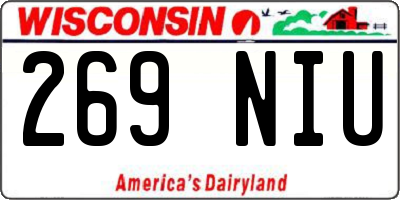 WI license plate 269NIU