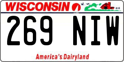 WI license plate 269NIW