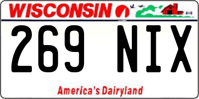WI license plate 269NIX