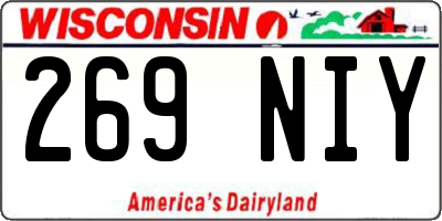 WI license plate 269NIY