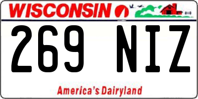 WI license plate 269NIZ