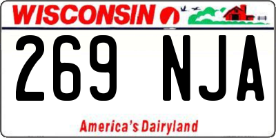WI license plate 269NJA