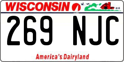 WI license plate 269NJC